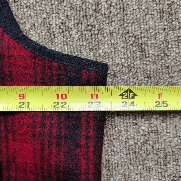 WOOLRICH Plaid Wool Vest Women's XL Red Black Sleeveless Zip Up Outdoors - Picture 5 of 7